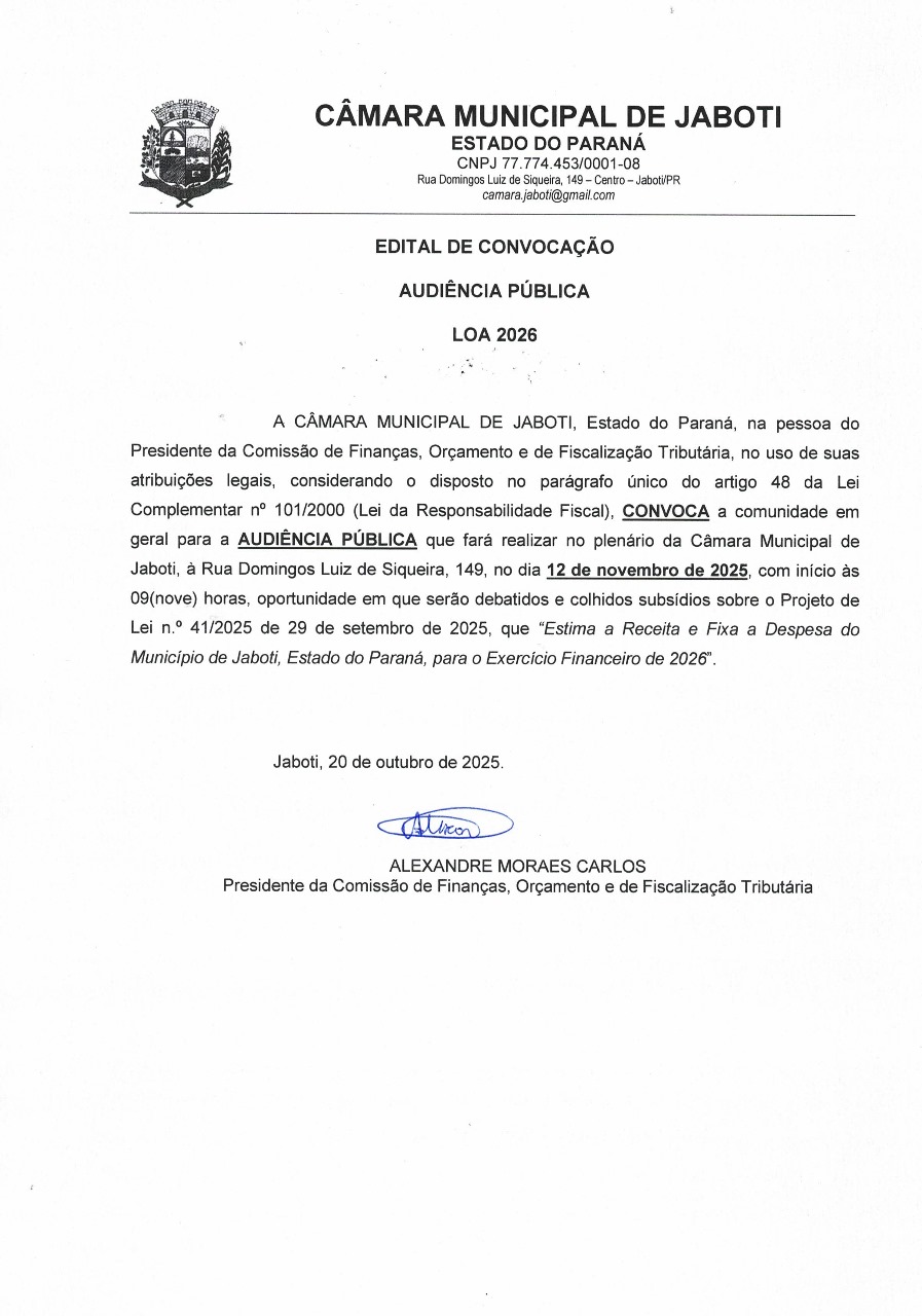 Audiência Pública da LOA 2026